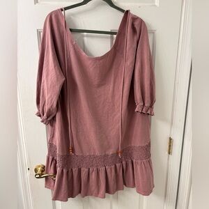 FREE PEOPLE BEACH SZ XS OVERSIZED WILL FIT L TOP COVER UP TUNIC GUC